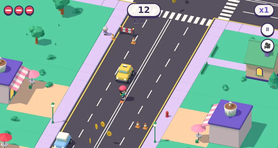 Weaving through toy-town traffic