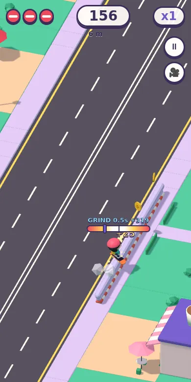 Grinding a rail with the balance meter