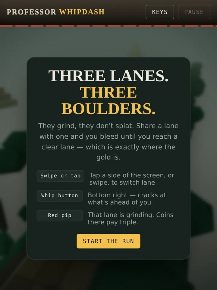 Three lanes, three boulders