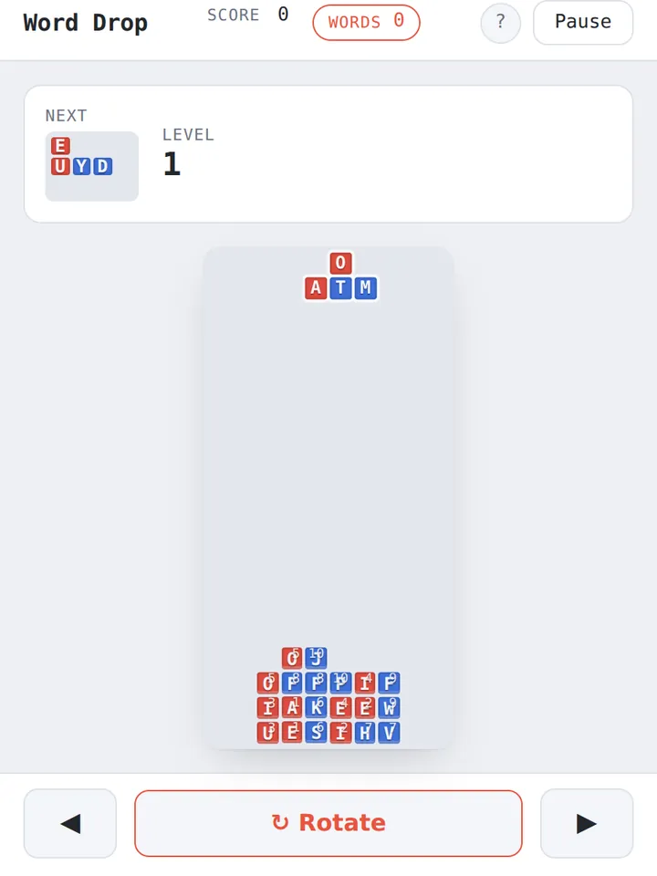 Stacking letters mid-game