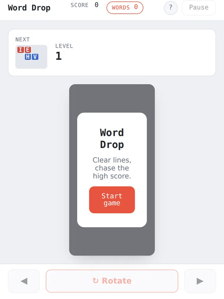 Start screen